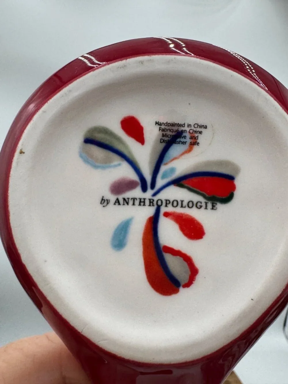 Anthropologie Hand Painted Kitchen Ceramic Spoon Rest Cooking Utensil  Letter C